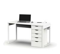 Miroytengo Conjunto Mesa Escritorio + cajonera Color Blanco para Oficina despacho habitación Juvenil Estudio Moderno