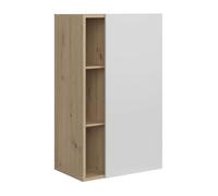 Miroytengo Donna Aparador Salón Comedor 1 Puerta 4 Estantes Estilo Nórdico en Color Blanco Mate y Roble 80 cm
