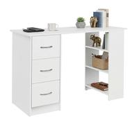 Miroytengo Escritorio con 3 Cajones Jobbi, Mesa de Ordenador 3 Estantes Blanco Mate 115x75x49 cm