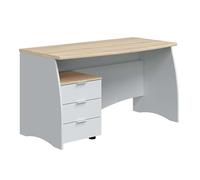 Miroytengo Escritorio Estil Oficina Dormitorio Estilo Nórdico en Color Blanco Artik y Roble Canadian 136 cm