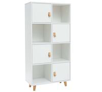 Miroytengo Estantería Anzio Blanca con 4 Puertas y 4 Estantes