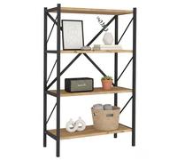 Miroytengo Estantería de Salón Rus 4 Estantes Negro y Roble Safir 66x121x34 cm