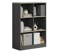 Miroytengo Estantería Ni e Oficina Nibis 6 Huecos en Color Roble Sonoma y Gris Antracita 80x117x40 cm