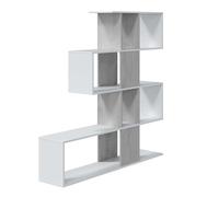 Miroytengo Estantería y Librería Salón Comedor Estilo Zig Zag Color Blanco y Gris Cemento 145x145x28 cm