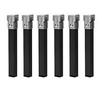 Miroytengo Juego de 6 Patas Cuadradas 25 cm Metálicas con Abrazadera para Somier Tubo 30x30 mm