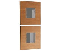 Miroytengo Juego de Dos Espejos Cajún Entrada Estilo Moderno Color Cerezo 45x45x2 cm