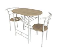 Miroytengo Juego de Mesa y 2 Sillas Cocina Butterfly Fija, Mesa Fija, Melamina Color Blanco y Roble Sonoma