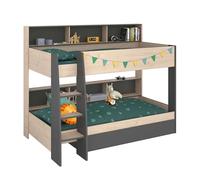 Miroytengo Litera Infantil Mouse 90x200 cm Dormitorio Juvenil en Color Roble Jackson y Gris Oscuro