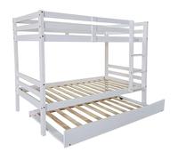 Miroytengo Litera Juvenil Elephant con Cama Nido Blanco Abierto Madera de Pino Estilo Contemporáneo 199x154x104 cm