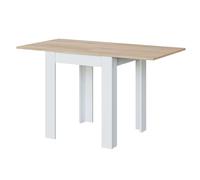 Miroytengo Livre Mesa de Cocina Extensible Estilo Nórdico en Color Blanco y Madera Claro 67-134x78x67 cm