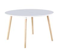 Miroytengo Mesa Comedor Extensible Copo Blanco Mate y Haya 140-180x100 cm