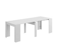 Miroytengo Mesa Consola Extensible Train Multiestancia Estilo Contemporáneo en Color Blanco, Cemento o Roble Canadian con 5 Posiciones 51-237x90 cm Gris - 51-237x90 cm