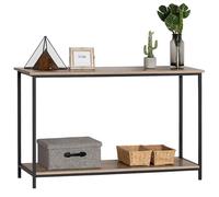 Miroytengo Mesa Consola Recibidor Color Negro y Roble Lofi, Mueble Entrada Recibidor, 2 Estantes 106x81x35 cm