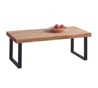 Miroytengo Mesa de Centro Salón Comedor Natural Estilo Moderno en Color Ro ble Nordish y Negro 120x60 cm