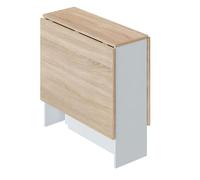 Miroytengo Mesa de Cocina Abatible Fly Estilo Nórdico en Color Blanco Artik y Roble Canadian 31-140x78x77 cm