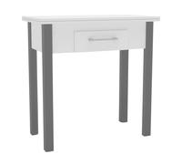 Miroytengo Mesa de Cocina Extensible Sendai Estilo Contemporáneo en Color Blanco y Gris para 4 Plazas 110-140x75x70-110 cm