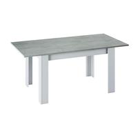 Miroytengo Mesa de Comedor Extensible Kao Estilo Industrial Color Blanco y Gris Cemento 140x90 cm