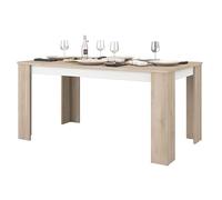 Miroytengo Mesa de Comedor Fija Azzaro, Mesa Salón Roble Japonés y Blanco Mate 158x76x88 cm