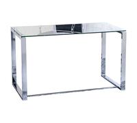 Miroytengo Mesa de Cristal Estudio Trendy, Despacho o Oficina, Escritorio de Cristal, Acabado Cristal y Cromo 100 cm