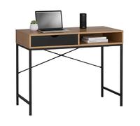 Miroytengo Mesa Escritorio Industrial Oficina Muso con Cajón y Hueco en Color Roble Cambrian y Negro 95x76x48 cm