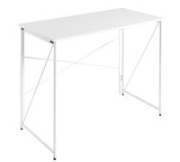 Miroytengo Mesa Escritorio Plegable Fed de Oficina Estilo Moderno con Estructura Metálica en Color Blanco 100x73x50 cm