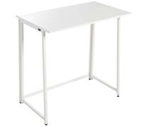 Miroytengo Mesa Escritorio Plegable Rade para Oficina Estilo Moderno con Estructura Metálica en Color Blanco 80x73x50 cm