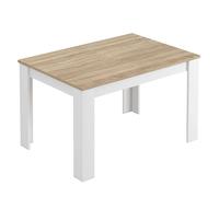 Miroytengo Mesa Extensible de Salón Comedor Kendra Color Blanco Artik y Roble Canadian 140x90 cm