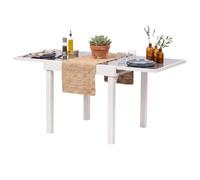 Miroytengo Mesa Exterior Extensible Piazza, Jardín Terraza, Aluminio y Cristal Templado Blanco 90-180x90x76 cm