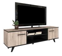 Miroytengo Mesa para TV Wayne Color Roble y Negro Estilo 46x151x39 cm