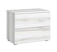 Miroytengo Mesita de Noche Dormitorio Lyon Estilo Contemporáneo en Blanco Albo con 2 Cajones 54x43 cm