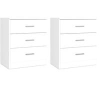 Miroytengo Mesita Noche Couple para Dormitorio en Color Roble Sahara o Blanco Mate con 2 o 3 Cajones (Paquete de 2)