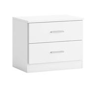 Miroytengo Mesita Noche Couple para Dormitorio Estilo Contemporáneo en Color Blanco Mate con 2 Cajones 50x42x33 cm