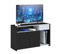 Miroytengo Moderno Mueble TV TexGen Color Negro Stipple y Gris 2 Puertas y 1 Cajón 113x67x40 cm Dormitorio Juvenil o Salón