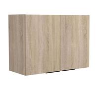 Miroytengo Módulo Cocina Arko Superior Estilo Industrial en Color Roble Áspero y Negro 2 Puerta y 1 Estante Interno 80x58x36 cm