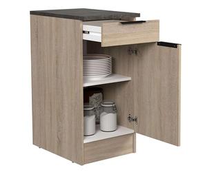 Miroytengo Módulo Cocina Inferior Arko Estilo Industrial en Color Roble Áspero y Negro con 1 Cajón y 1 Puerta 40x86x60 cm