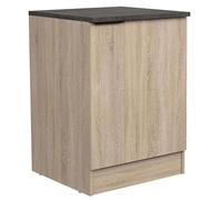 Miroytengo Módulo Cocina Inferior Arko Estilo Industrial en Color Roble Áspero y Negro con 1 Puerta y 1 Estante Interno 60x60x86 cm