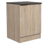 Miroytengo Módulo Cocina Inferior Arko Estilo Industrial en Color Roble Áspero y Negro con 1 Puerta y 1 Estante Interno 60x60x86 cm