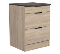 Miroytengo Módulo Cocina Inferior Arko Estilo Industrial en Color Roble Áspero y Negro con 3 Cajones 60x86x60 cm