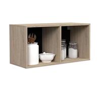 Miroytengo Módulo Cocina Superior Arko Estilo Industrial en Color Roble Áspero y Negro con 2 Huecos Abiertos 80x40x34 cm