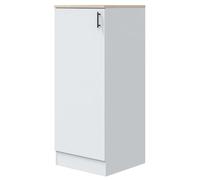Miroytengo Módulo Inferior Columna de Cocina Kira con 1 Puerta Blanco Brillo y Roble Canadian 3 Estantes 60x148x60 cm Melamina