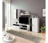 Miroytengo Modulos de Salón Comedor Kolm para TV Estilo Contemporáneo en Color Negro y Blanco con 3 Puertas y 2 Estantes
