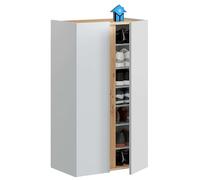 Miroytengo Mueble Armario Zapatero Estilo Nórdico Recibidor Color Roble Nodi y Blanco Artik 57 cm