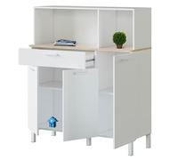 Miroytengo Mueble Auxiliar Aparador de Cocina Yuka Estilo Nórdico Color Blanco Artik y Roble Canadian 108x126x40 cm