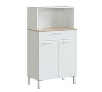 Miroytengo Mueble Auxiliar de Cocina Yuka Estilo Nórdico Color Blanco Artik y Roble Canadian 72x126x40 cm
