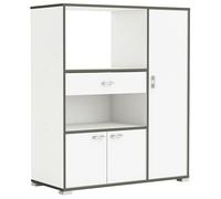 Miroytengo Mueble Auxiliar para Cocina con Tres Puertas Y Un Cajón Color Blanco Y Gris 107x90x40 cm