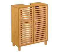 Miroytengo Mueble Bajo Lavabo Armario Auxiliar Baño Sicela 2 Puertas 1 Estante Puertas magnéticas Color Marrón 60 cm Marrón -