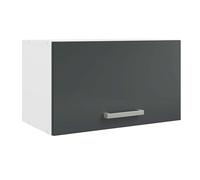 Miroytengo Mueble Cocina Colgante para Campana, Módulo Sobrecampana Vetro, 1 Puerta, Gris Brillante y Blanco 60x35x33 cm