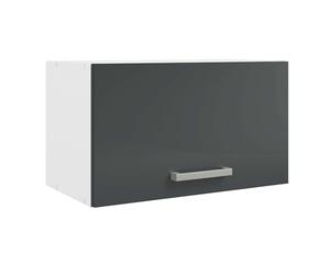 Miroytengo Mueble Cocina Colgante para Campana, Módulo Sobrecampana Vetro, 1 Puerta, Gris Brillante y Blanco 60x35x33 cm