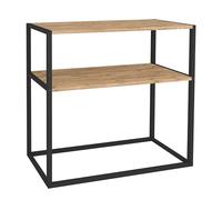 Miroytengo Mueble de Entrada Recibidor Rus con Base Inferior Estantes Negro y Roble Safir 90x90x34 cm