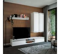 Miroytengo Mueble de Salón Lusia Modular en Color Blanco diseño Moderno con 2 columnas suspendidas 175cm